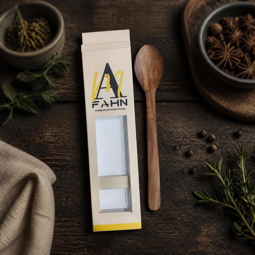 AMFAHN Premium Wooden Spoon – Natural Handcrafted Kitchen Serving Spoon