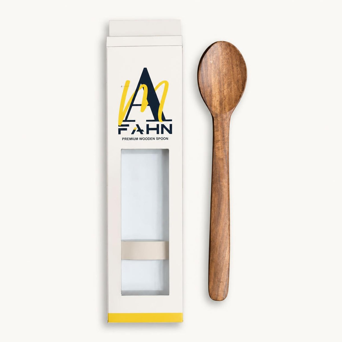 AMFAHN Premium Wooden Spoon – Natural Handcrafted Kitchen Serving Spoon